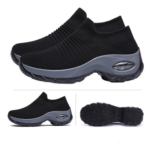 Zapatillas De Tenis Transpirables Con Tacones Altos Antidesl