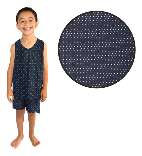 Pijama Regata Short Liganete Masculino Menino Infantil Verão