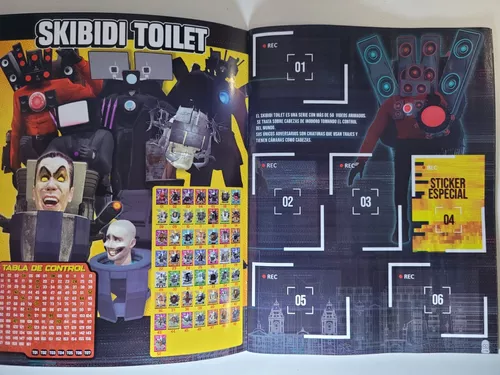 Álbum Skibidi Toilet + Set completo de figuras para pegar