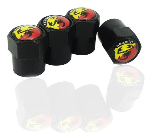 Tapones Valvula De Rin Fiat Abarth Negros