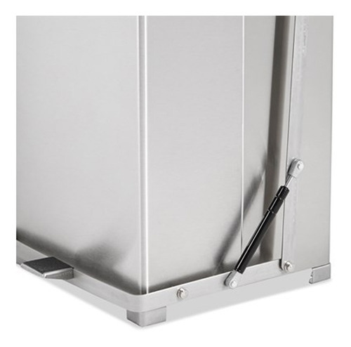 Contenedor Cuadrado Rubbermaid Con Ruedas Y Pedal 40 Galones Color Blanco