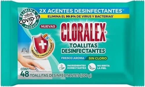 Toallitas Desinfectantes Cloralex Con 48 Toallitas