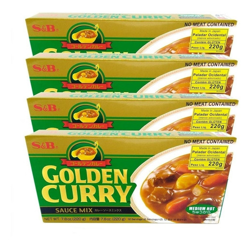 Karê Japones Arroz Gold Curry Medio Chukara 220g 4 Un