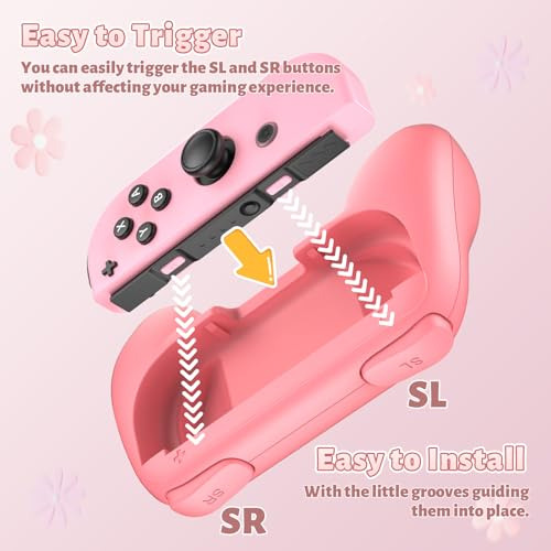 Fastsnail Grips Pack Para Nintendo Switch Joy-con Rosa