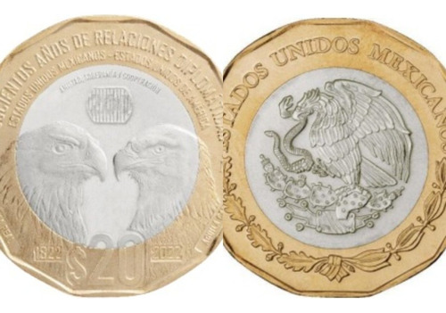 Moneda De 20 Pesos  200 Años De Relaciones  Diplomaticas