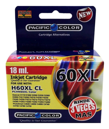 Tinta 60 Hp Alternativo Color Xl 18ml Pacific