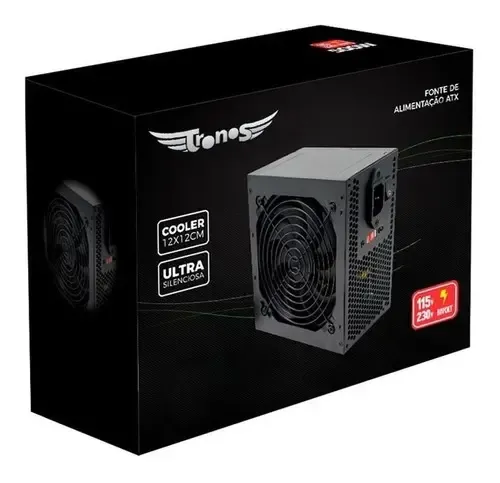 Fonte Alimentação 600w Trs/6350-b Tronos 24 Pinos Silenciosa Cor Preto