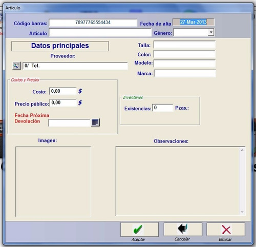 Programa Para Control En Tiendas De Ropa