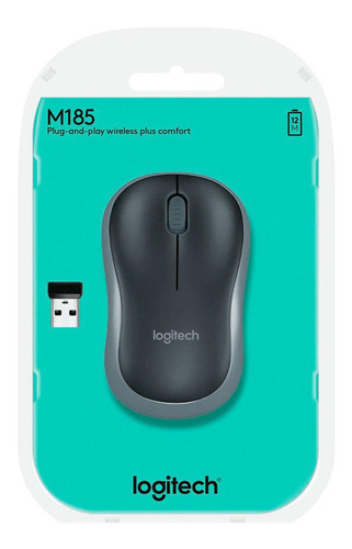 Mouse Logitech M185 Inalambrico Grey Color Negro