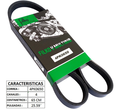 Correa Multicanal 4pk0650 25.59 Pulgadas / 65 Centimetros