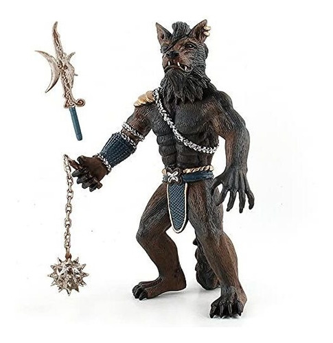 Figura De Estatua De Soldado De Hombre Lobo Con 2   Mod...
