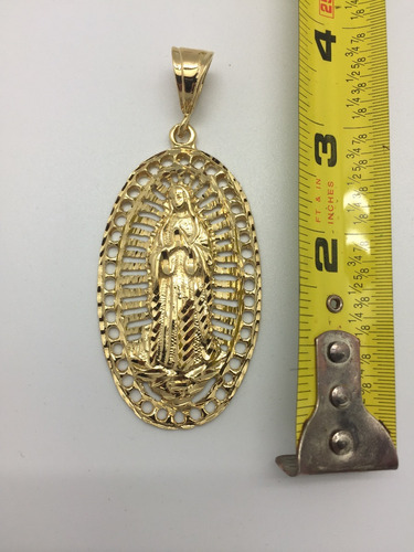 Dije De 14kt De Chapa De Oro Virgin Maria