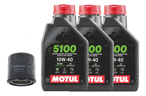 Kit Service Filtro Aceite Original Honda Motul 5100 Moto Sur