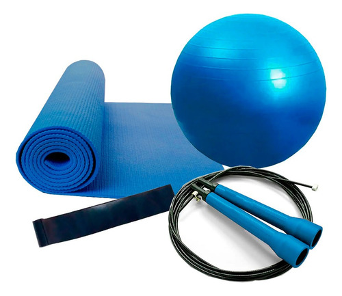 Set Colchoneta + Gymball + Miniband + Cuerda De Saltar