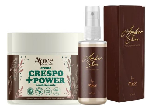 Kit Creme Crespo + Power E Perfume Capilar Amber Shine Apice