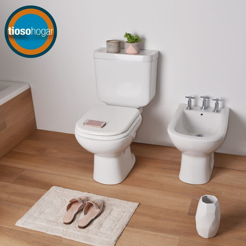 Imagen 6 de 10 de Combo Bari Ferrum Bidet Inodoro Deposito Mochila Largo
