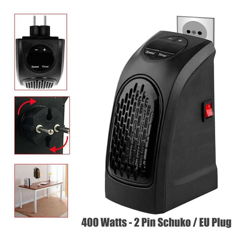 Imagen 4 de 10 de Calefactor Electrico 400w Calefactor Termoventilador Portati
