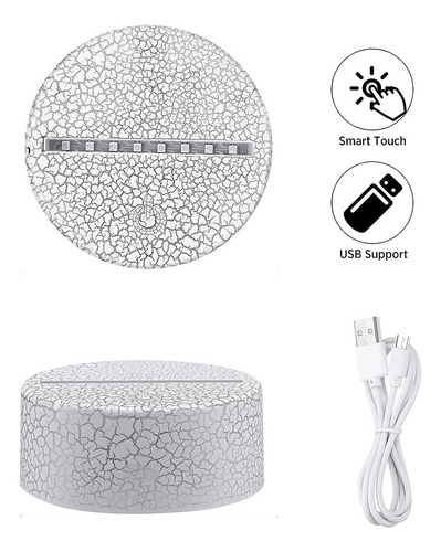 Base De Lámpara Led 3d Acrílica Para Mesa, Base De Luz Noctu