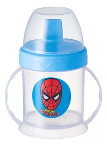 Copo Kids Alça Marvel Spider Man Azul 220ml