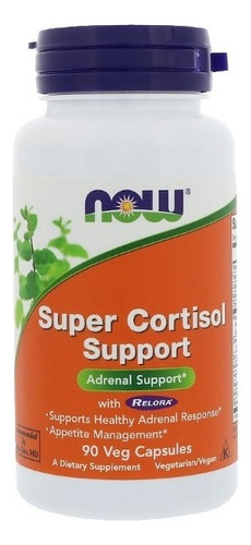 Super Cortisol Support 90 cápsulas Auxilio Bloqueo Stress Sabor Neutro NOW