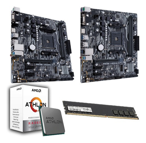 Combo - Mother Asus A320 + Athlon 3000g + 8gb