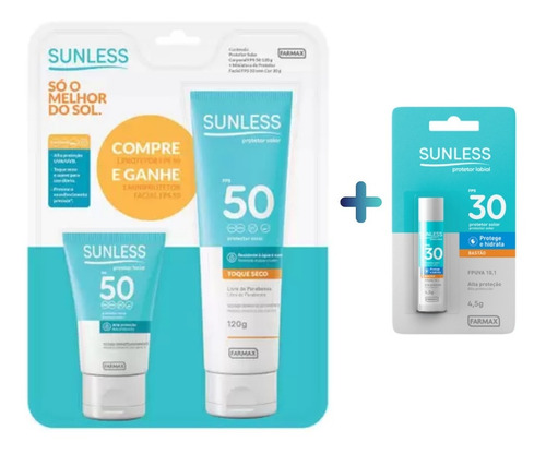 Kit Protetor Solar Sunless Corporal + Facial Mini + Labial