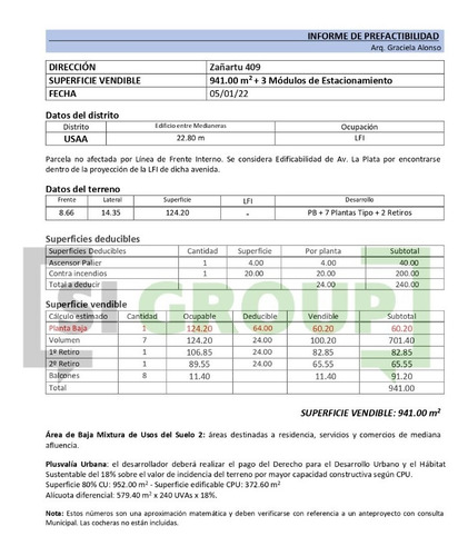 Imagen 2 de 2 de Terreno; Pque. Chacabuco; Zañartu 409,1000 M2 Vend.+ 3 Cocheras