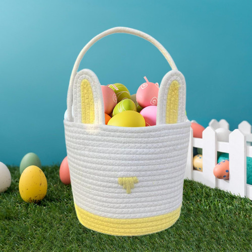 Canasta De Regalo De Pascua De Huevo De Pascua Con Orejas De