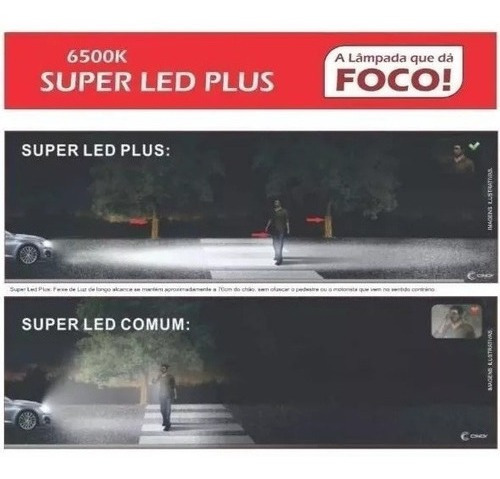 Imagem 4 de 6 de Par Lampada Led Cinoy Plus Farol Alto Hb3 Silverado