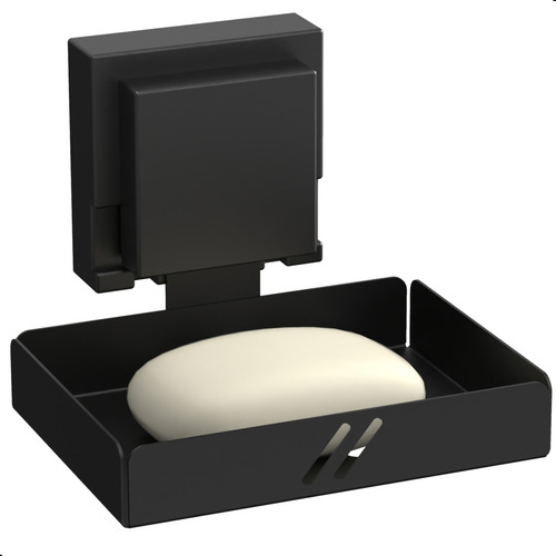 Saboneteira De Parede Porta Sabonete Com Ventosa Preto Max
