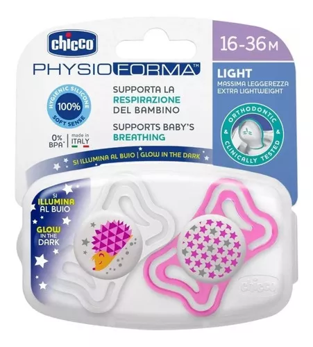 Pack 2 Chupetes Chicco Physio Light Extra Liviano 16-36 M
