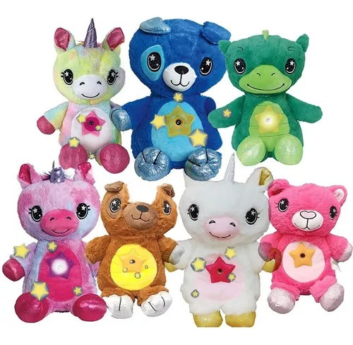 Peluche Proyector De Estrellas Muñeco Luminoso Recargable