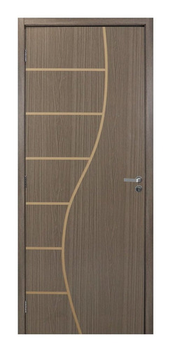 Kit Porta De Madeira Decorada 215x84cm Com Batente De Mdf