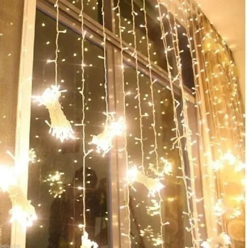Imagen 5 de 8 de Cortina Luces Led 2x2 Mt Calida/fria Lluvia 11tiras Unibles