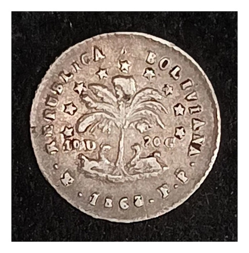 Bolivia 1/2 Sol 1863 Fj Excelente Plata Km 133