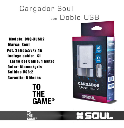 Cargador Original Soul Compatible Con iPhone 6 7 8 Xs 11 12