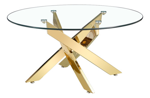Mesa De Centro Kurt Redonda Dorado Këssa Muebles
