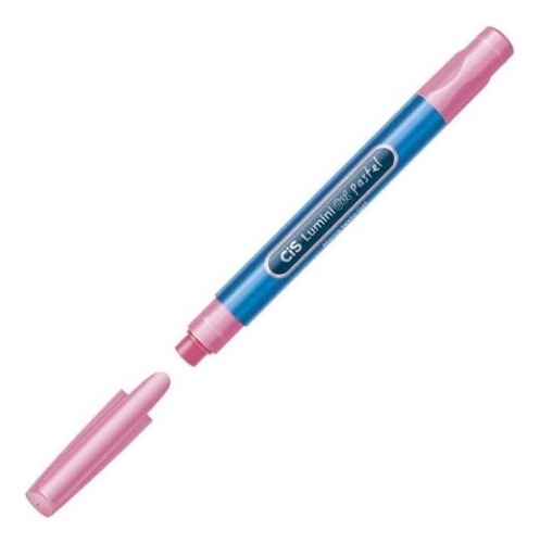 Marca Texto Cis Lumini Gel Pastel-não Marca O Verso Da Folha Cor Rosa