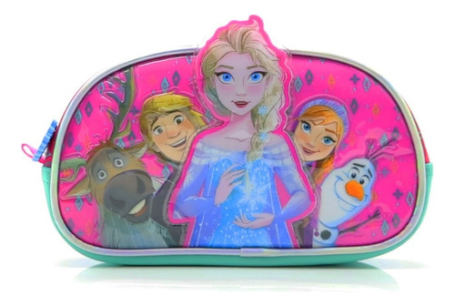 Cartuchera Escolar Frozen Disney Elsa Color Rosa Liso