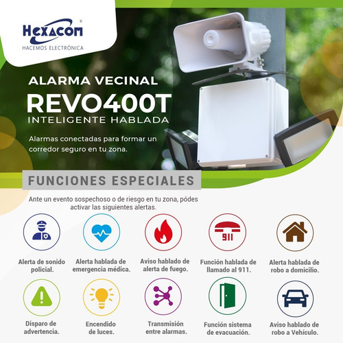 Alarma Vecinal V222 Hablada Irina Batería 200ms Display