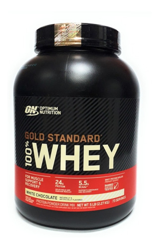Imagen 1 de 2 de Suplemento en polvo Optimum Nutrition  Gold Standard 100% Whey proteína sabor white chocolate en pote de 2.27kg