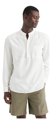 Camisa Hombre Popover Band Collar Regular Fit Blanco Dockers