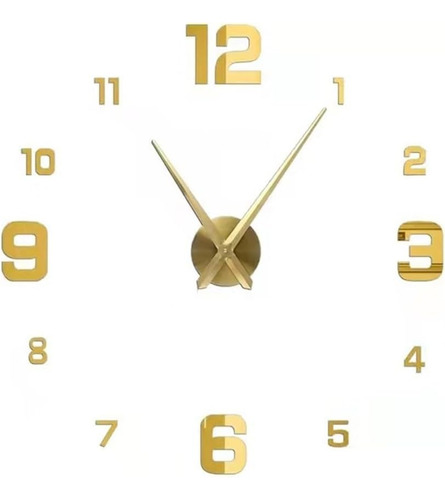 Reloj De Pared Con Diseño 3d Moderno Grande Plata Números 