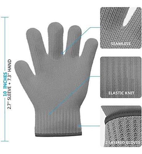 1 Par De Guantes De Algodón Resistentes Al Calor Grises, Gu