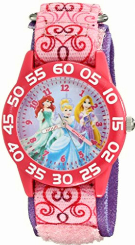 Disney Princess Reloj Plastificado Para Niña En Color Rojo