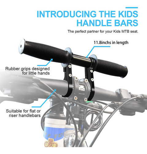 Extensión Manillar Bicicleta Mtb Niños Aleación Aluminio 30 Negro