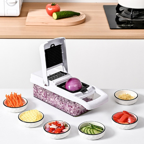 Kit De Picador De Verduras Rallador Utensilios Cocina 22 In 1 Color Blanco