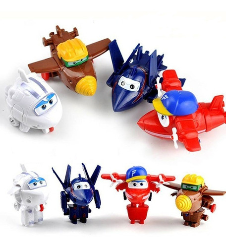 4 Unidades Super Wings, Mini Aviones Todd Flip Chase Y Astra