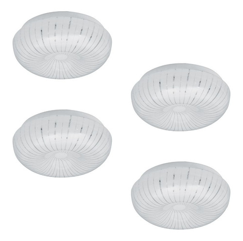 Kit De 4 Lámparas Led 15 Watts Tipo Plafón De Luz Cálida