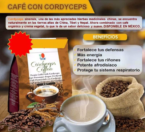 2 Pack | Coffee 3 En 1 Cordyceps| Café Dxn | Hongo Cordyceps